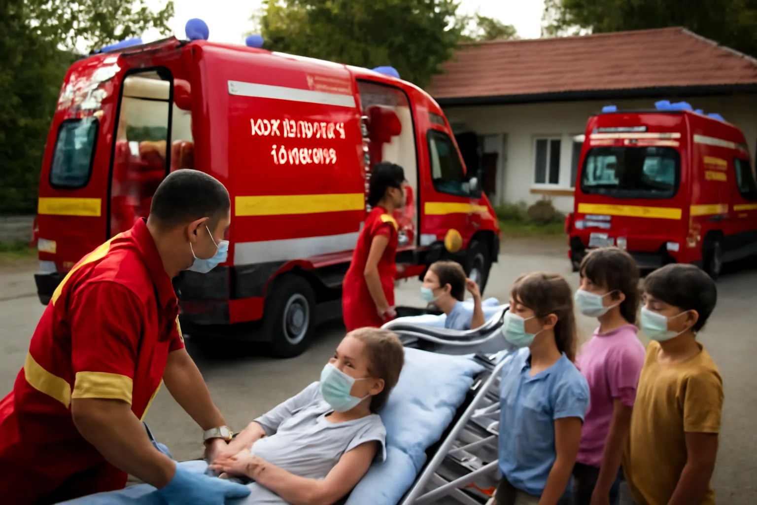 16 copii din Timișoara și București cu toxiinfecție alimentară transportați de urgență cu ambulanțele SMURD în tabăra din Bihor