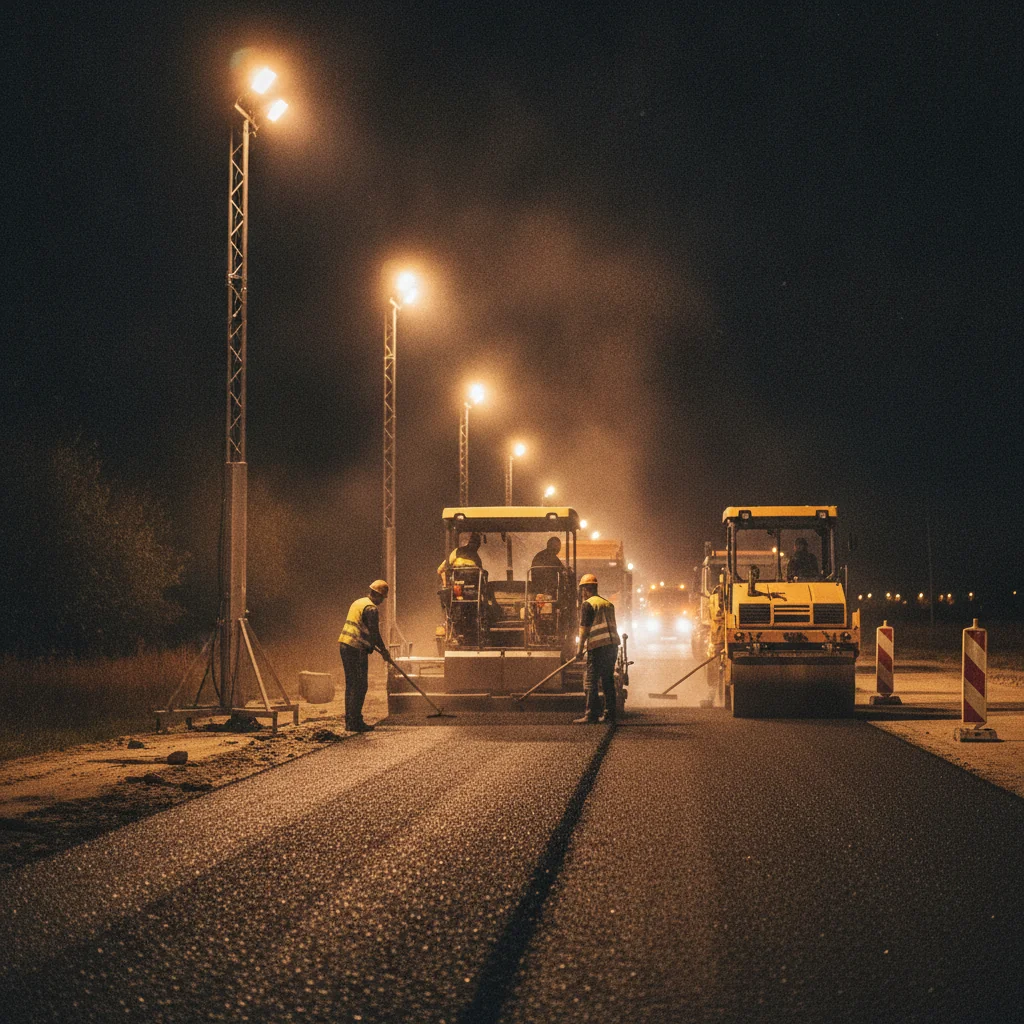 Asfaltări nocturne pe drumul Timișoara – Beregsău Mare