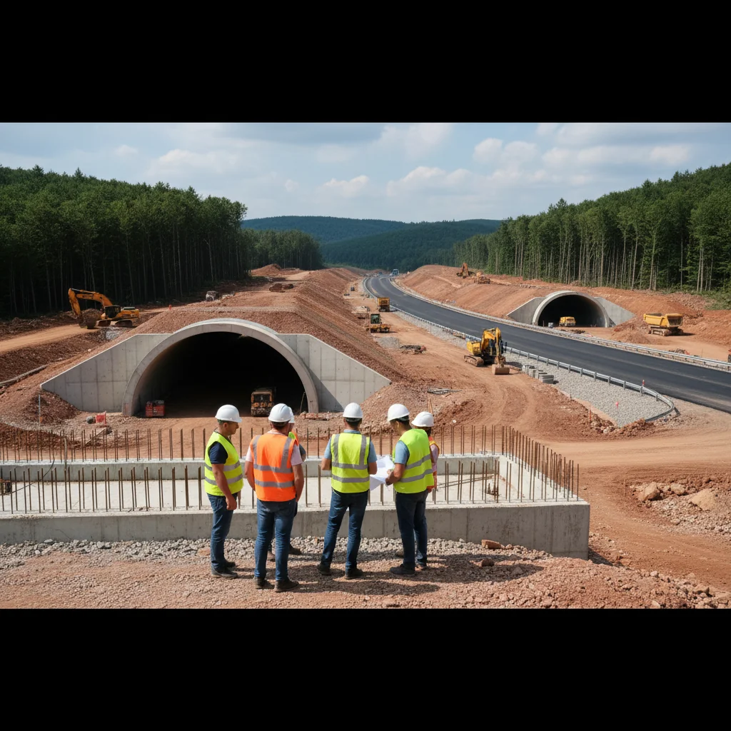 Autostrada cu tuneluri pentru urși din Timiș a ajuns la 60%