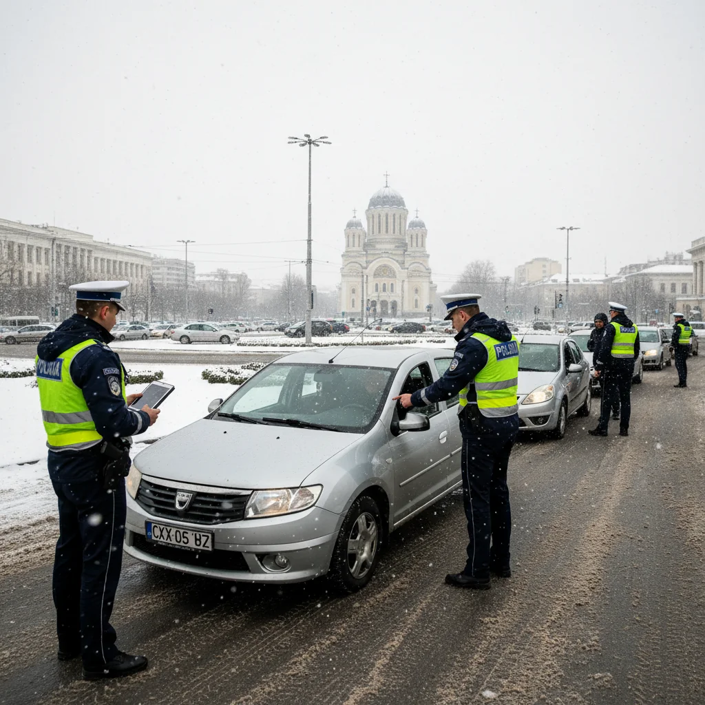 Controale ale poliției rutiere la Timișoara pentru mașinile neechipate de iarnă