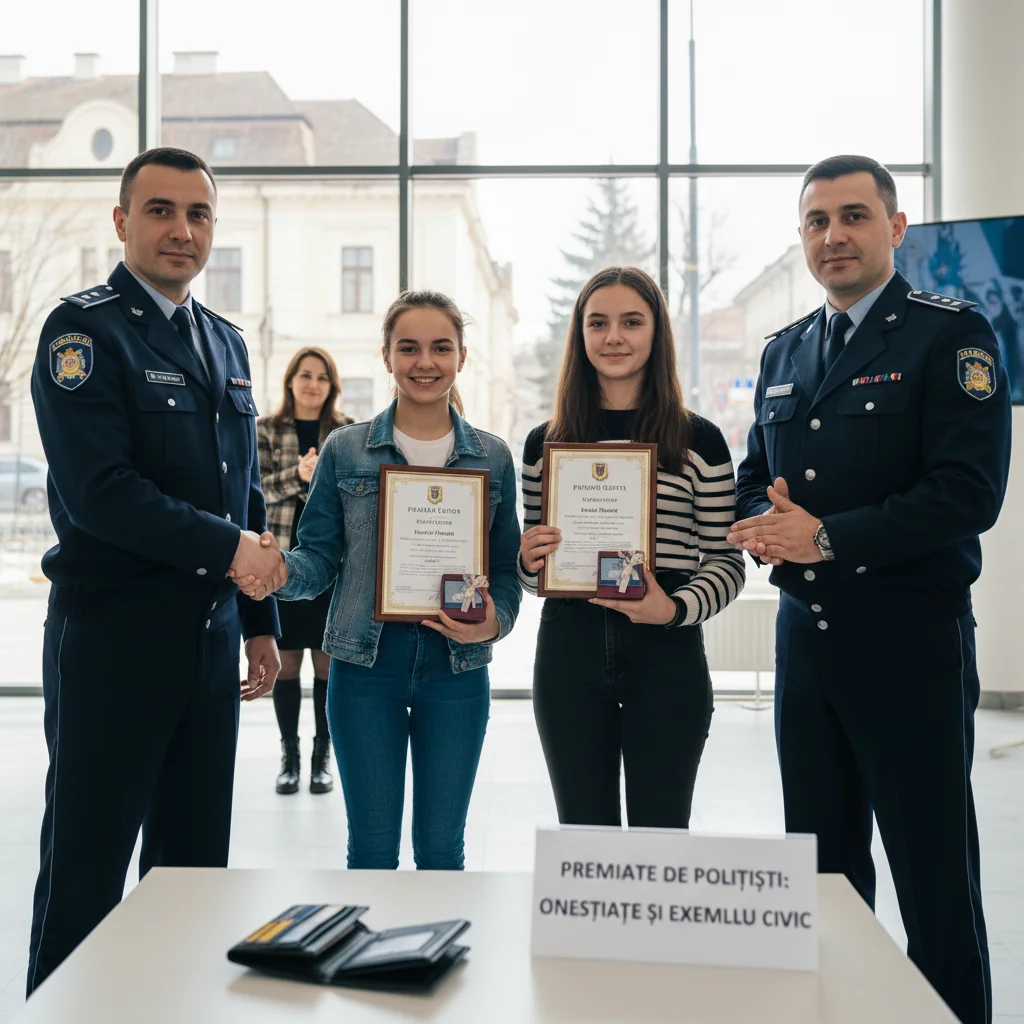 Elevele din Timiș premiate pentru returnarea unui portofel găsit