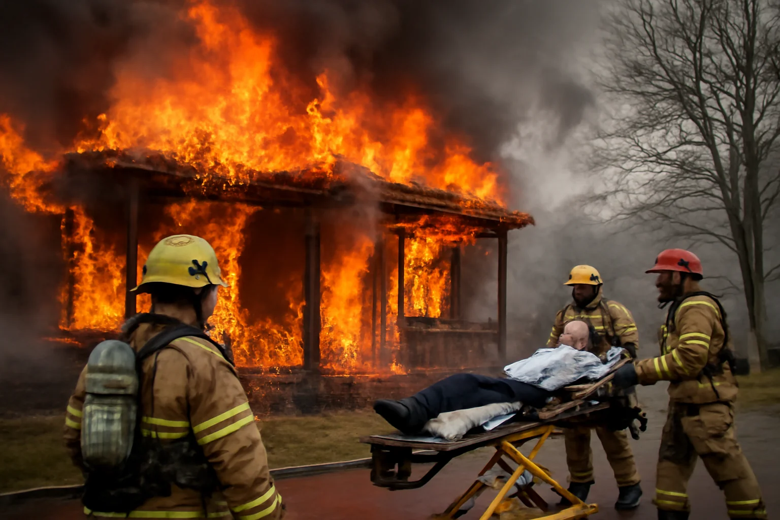 Incendiu Devastator într-o Locuință, Un Bărbat Decedat și Doi Răniți Transportați la Spital