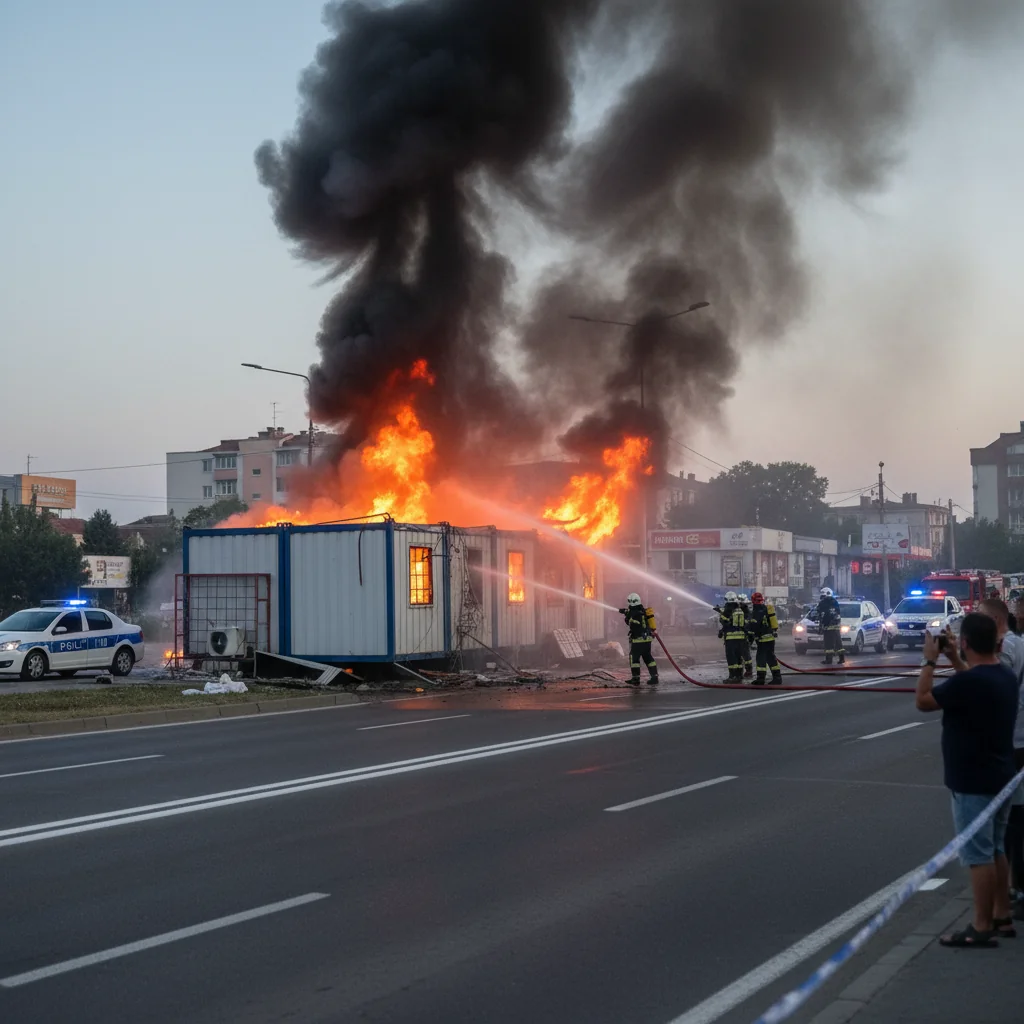 Incendiu pe Calea Aradului din Timișoara afectează trei containere