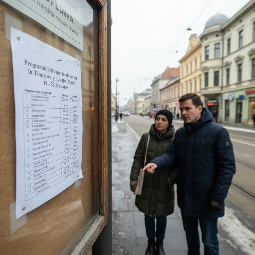 Întreruperi programate de curent în Timișoara și județul Timiș, între 19 și 25 ianuarie 2026