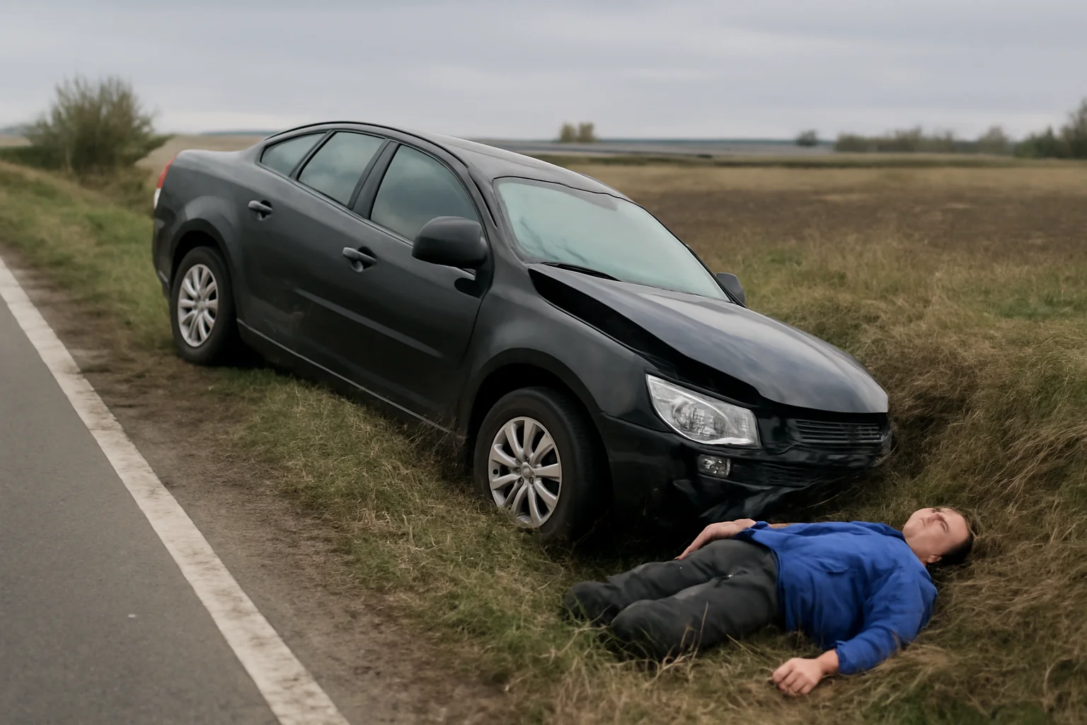 Mașina a ieșit de pe șosea, șofer rănit în accident surprinzător lângă Timișoara - Detalii șocante pentru polițiști!