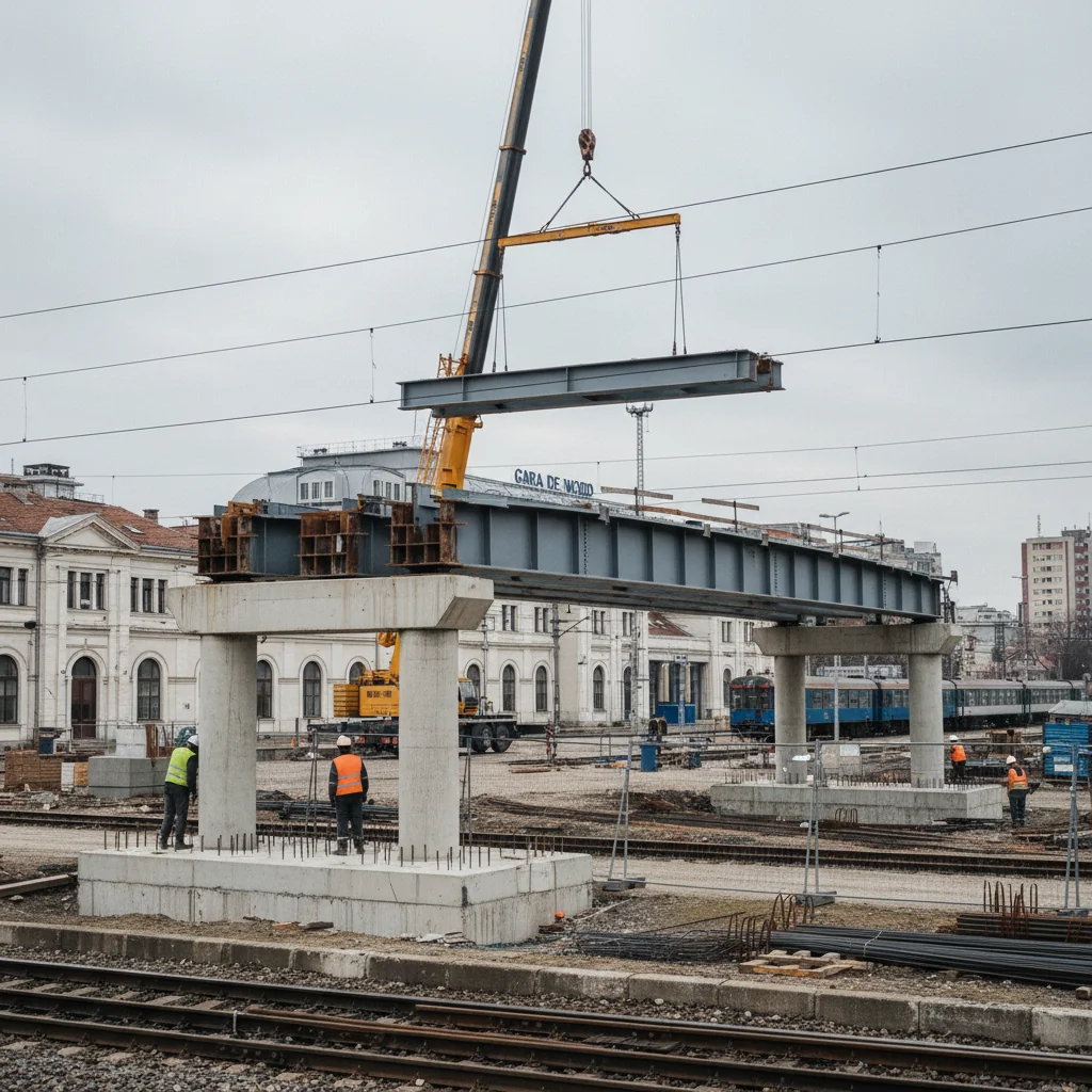 Noua pasarelă pietonală de la Gara de Nord, progrese lente
