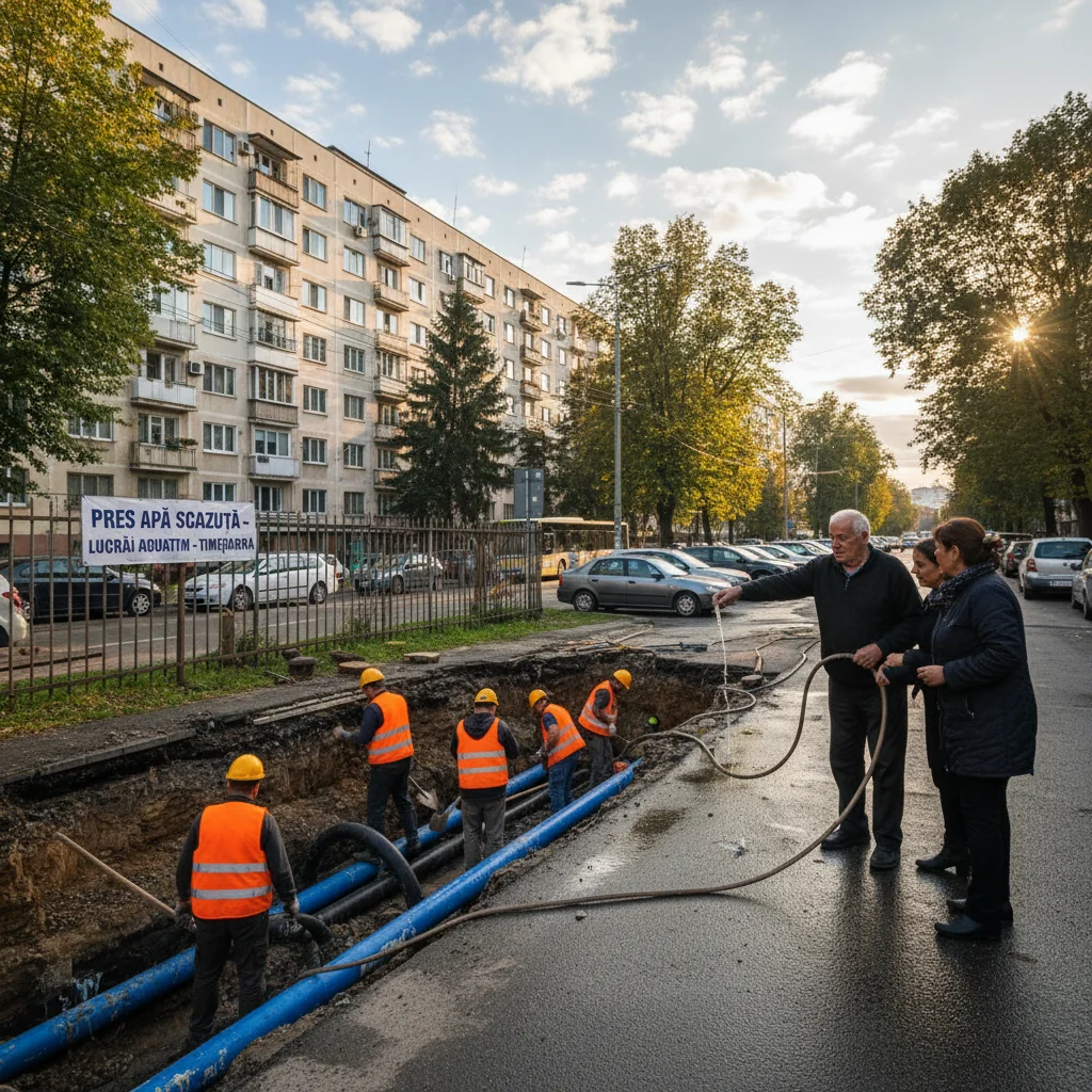 Presiune redusă la apă în Timișoara pe durata unor lucrări Aquatim la rețeaua de conducte