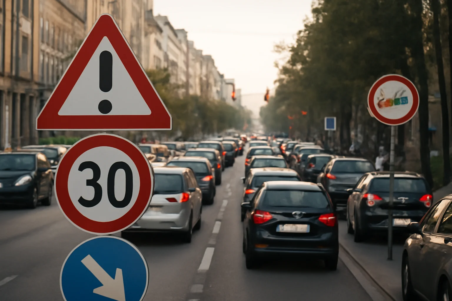  Semnalizări și restricții de trafic pe una dintre cele mai aglomerate artere ale orașului.