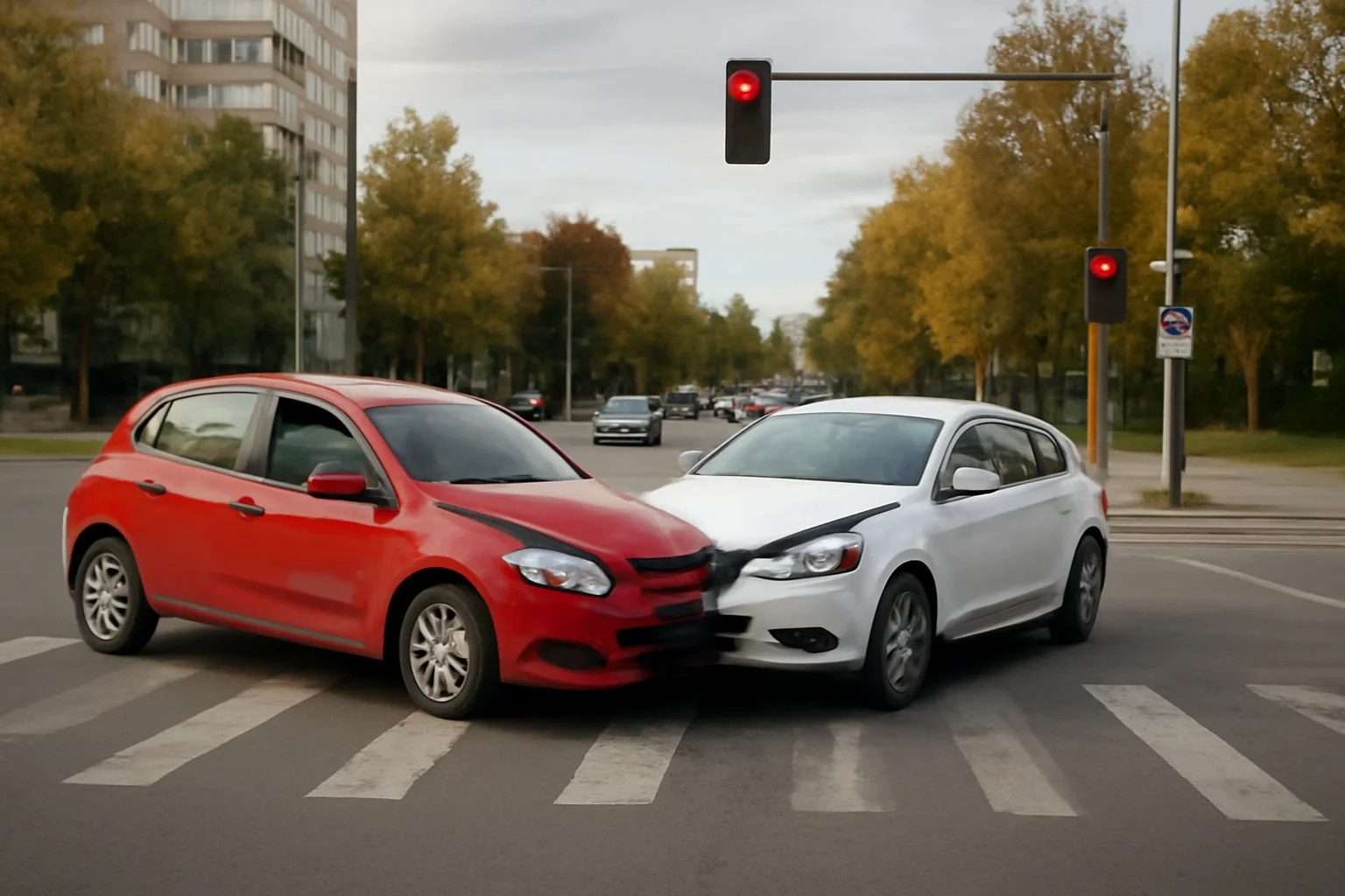 Șofer neatent trece pe roșu în intersecția Girocului