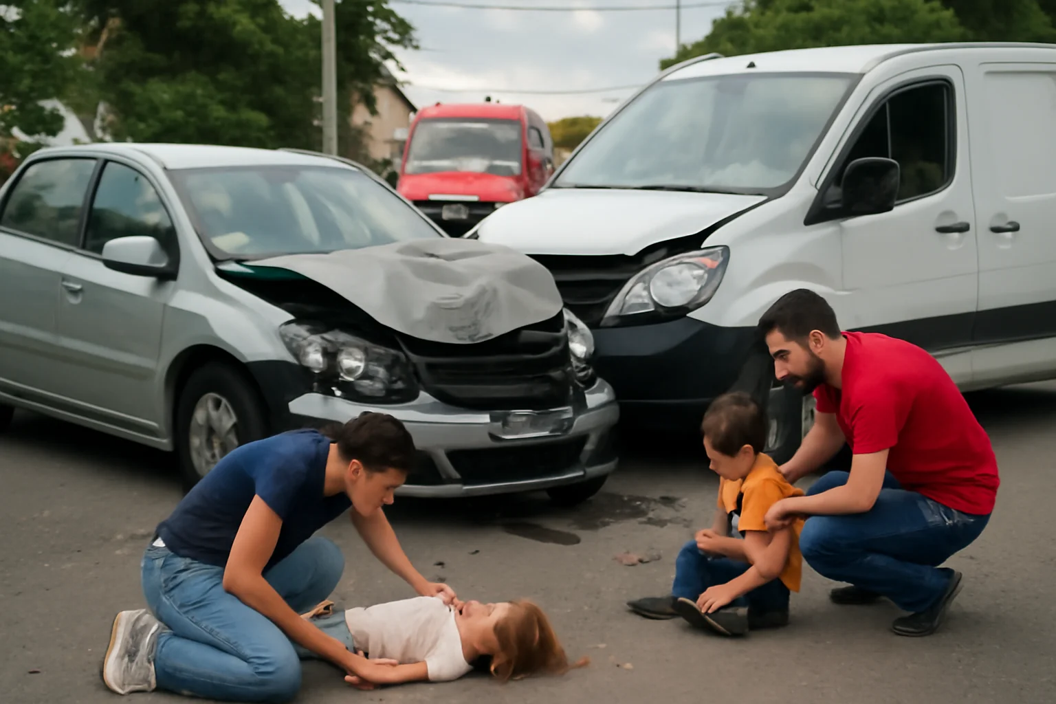 Trei răniți, inclusiv doi copii, într-un accident pe strada Mărului vineri după-amiază