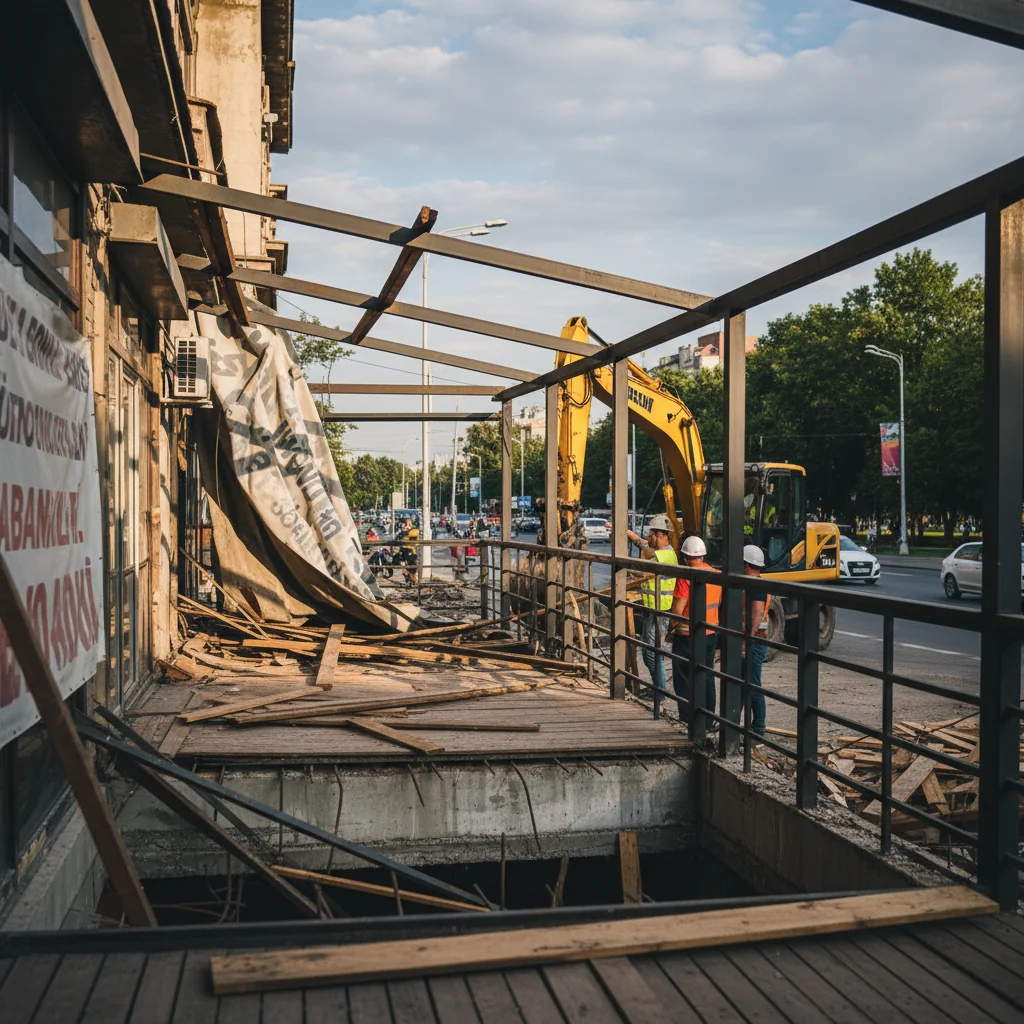VIDEO. Terasa ilegală a restaurantului de pe Torontalului, somată să finalizeze demolarea